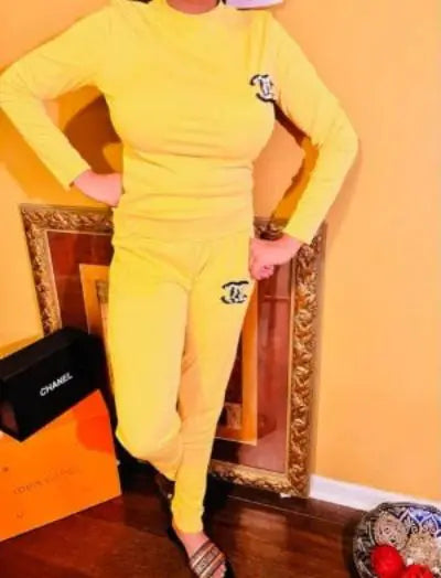 Set Sexy Outfits Long Sleeve & Long Pants Pullover Tracksuit With Pockets