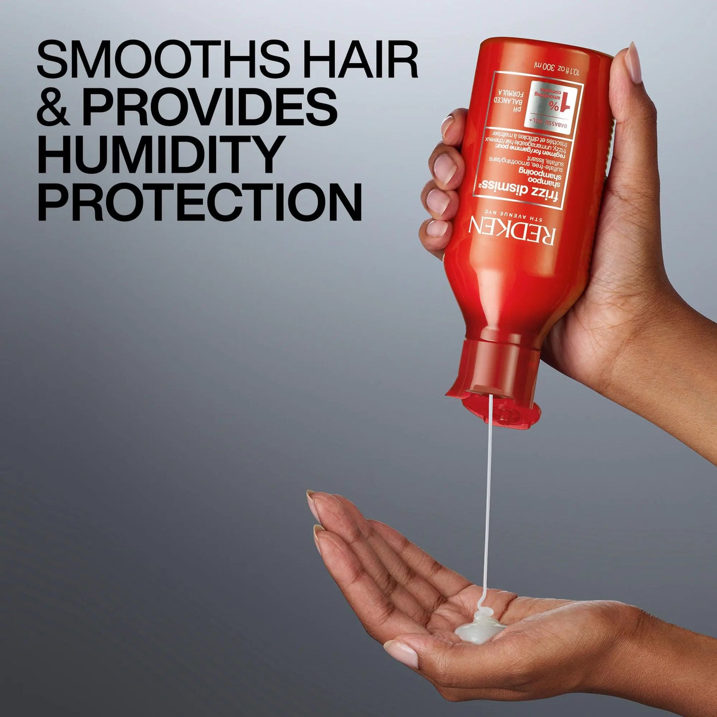 Redken Frizz Dismiss Shampoo | Anti Frizz Shampoo with Humidity Protection | Gently Cleanses, Smooths, and Adds Shine | Weightless Long-Lasting Frizz Control | For Frizzy Hair | Sulfate Free 10.1 Fl Oz (Pack of 1)