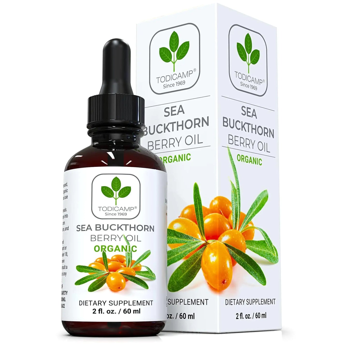 Sea Buckthorn Oil Organic 2 fl oz Cold Pressed Sea Buckthorn Berry Oil