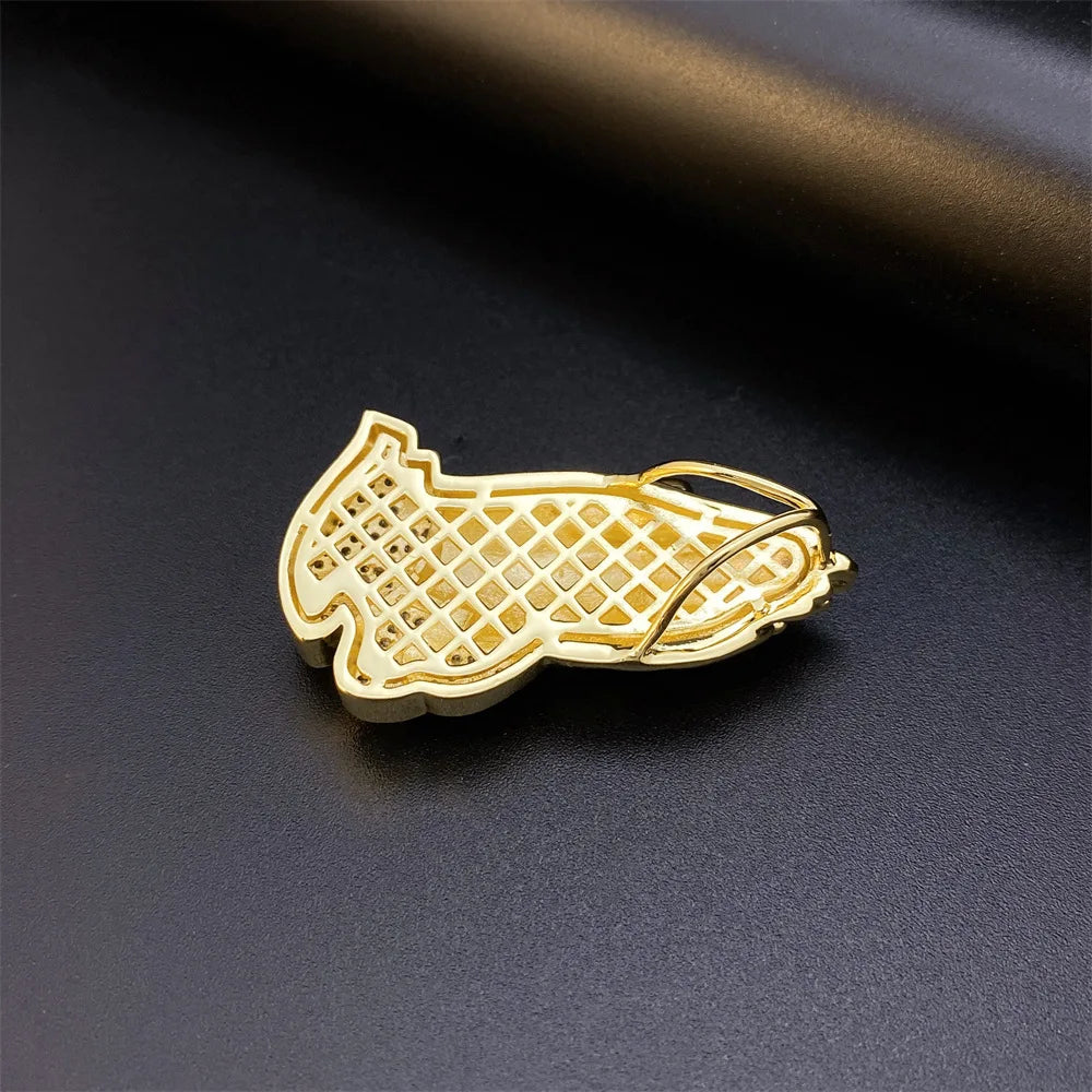 Hip Hop Iced Out Pray Hand Pendant Women Men Ins Jewelry Plated 16k Gold God Hand Necklace Pendant Wholesale Dropshipping