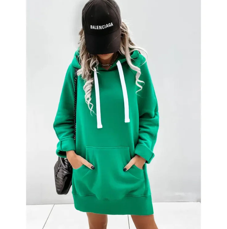 Fleece Hooded Long-sleeved Sweater