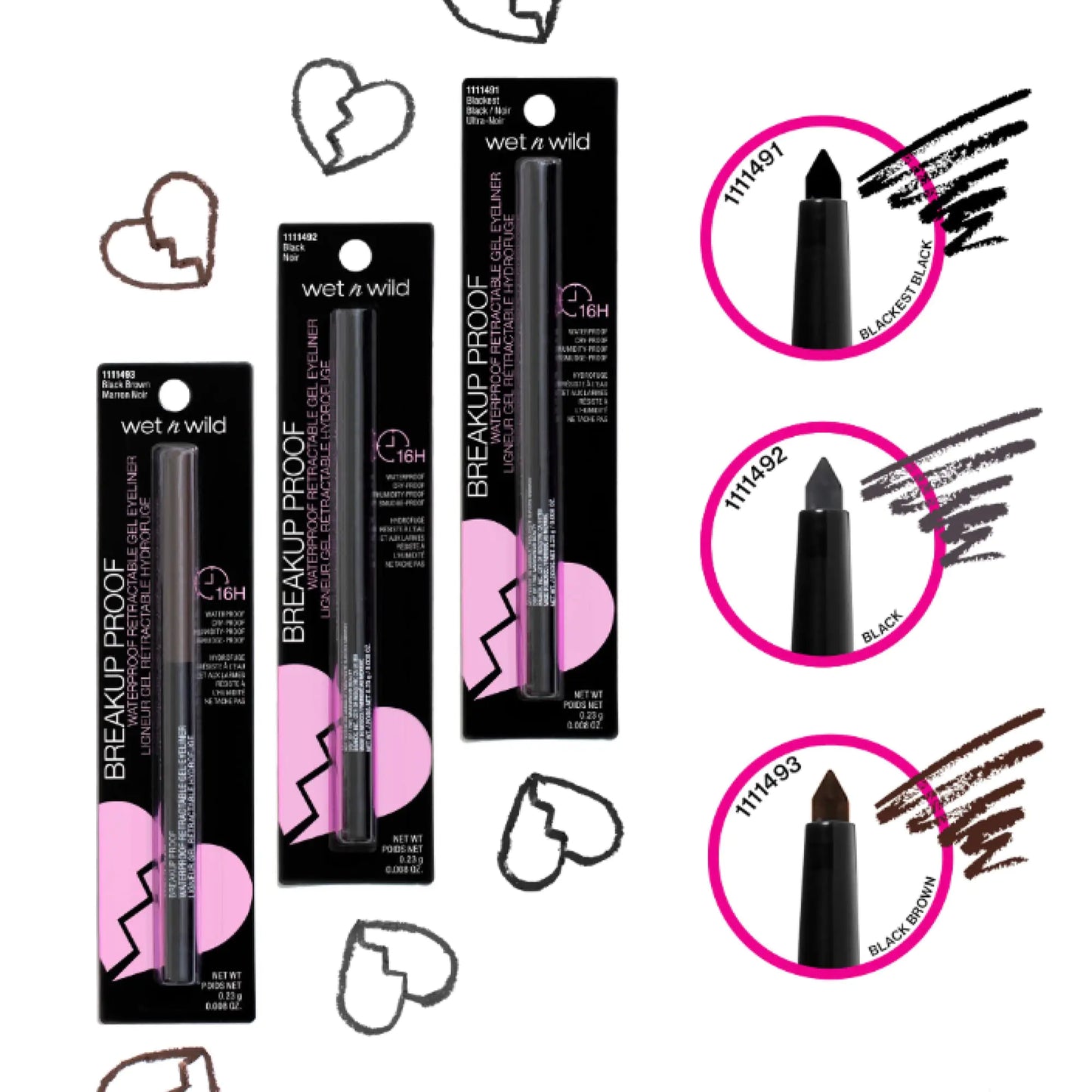 wet n wild Mega Last Breakup Proof Eyeliner, Quick Drying, Waterproof, 16-Hour Wear - Cruelty-Free & Vegan - Black