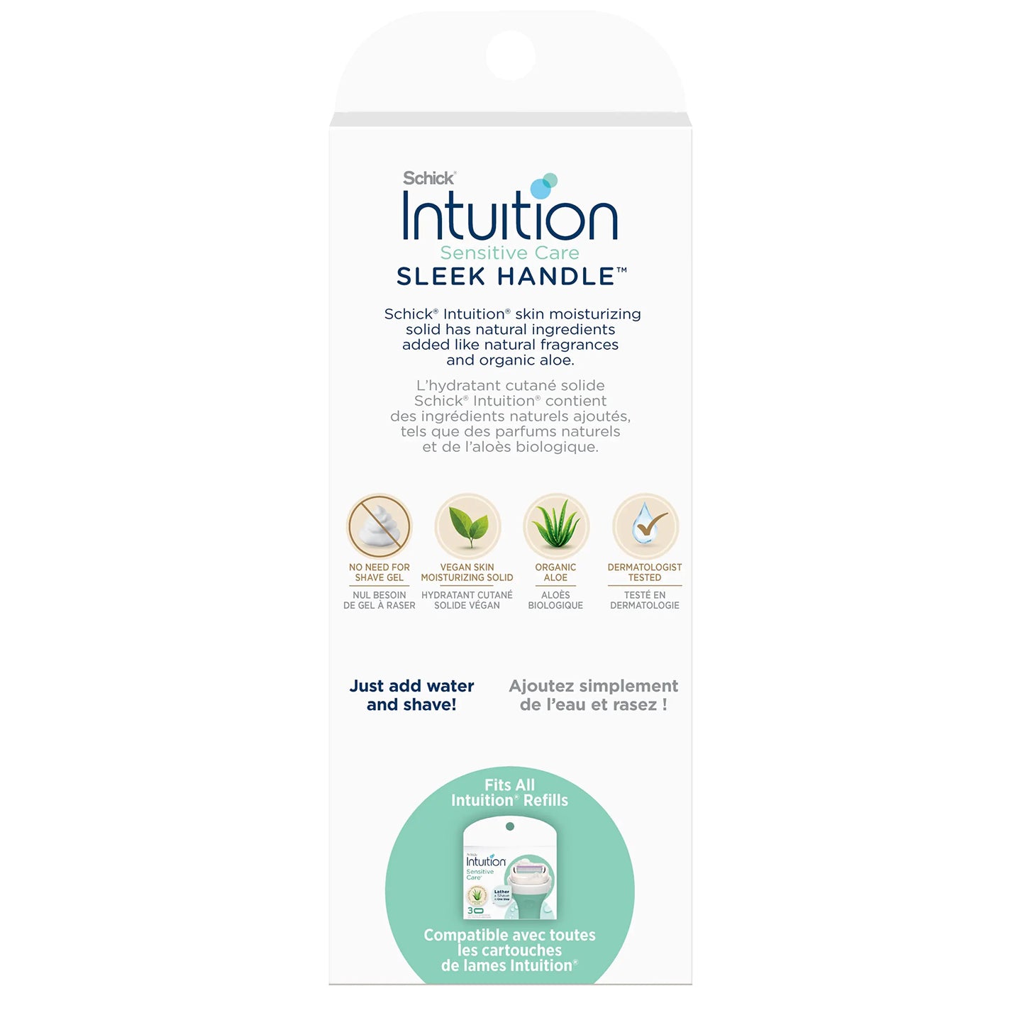 Schick Intuition Sleek Razors for Women with Sensitive Skin | 1 Razor & 3 Intuition Razor Blades Refill with Organic Aloe 1 Count (Pack of 1)