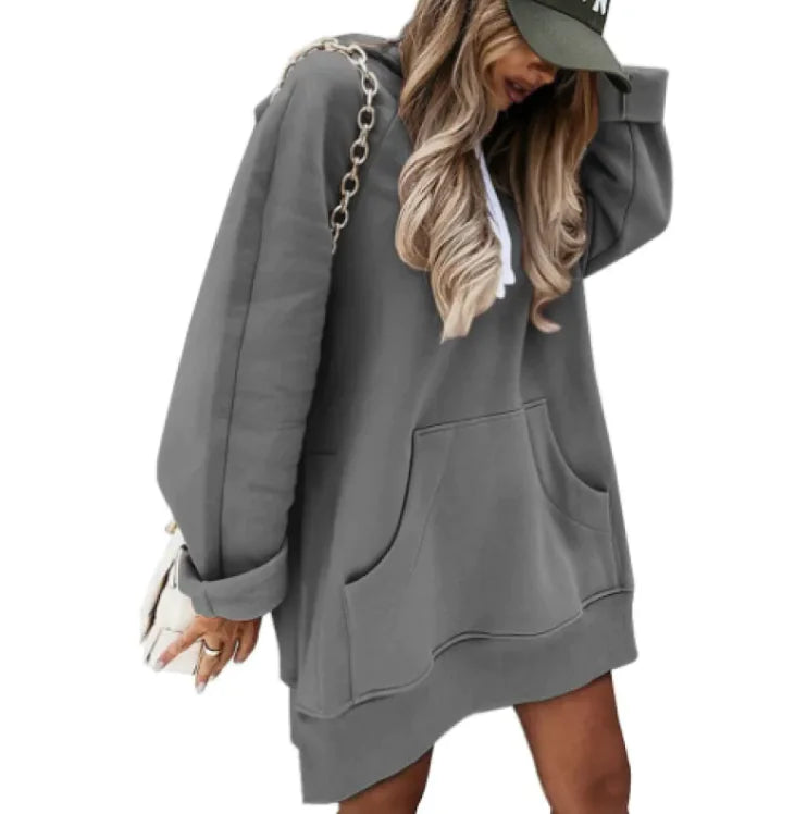 Fleece Hooded Long-sleeved Sweater