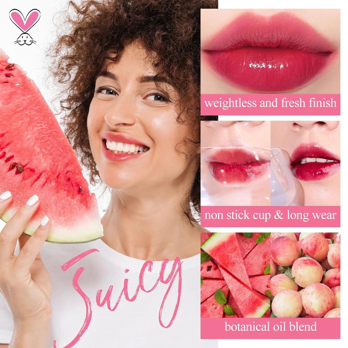 Lip Tint Stain Set, Lip Stain Long Lasting Waterproof, Lightweight, Non-sticky, Transfer-Proof, Matte Finish Lip Makeup (juicy) juicy