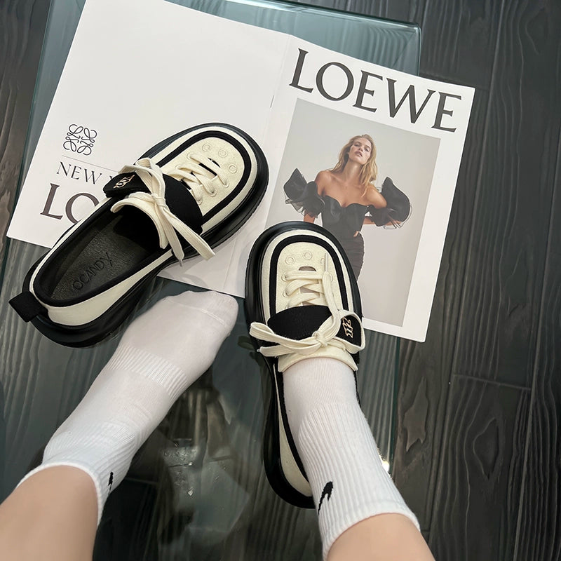 Mary Jane Canvas Shoes for Women 2022 Summer New Arrival Big Head Velcro Stylish Thick Sole Casual Elevator Shoes Women