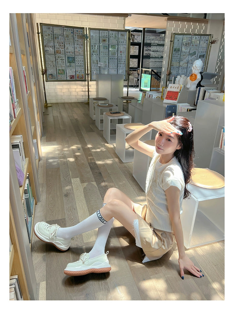 Mary Jane Canvas Shoes for Women 2022 Summer New Arrival Big Head Velcro Stylish Thick Sole Casual Elevator Shoes Women