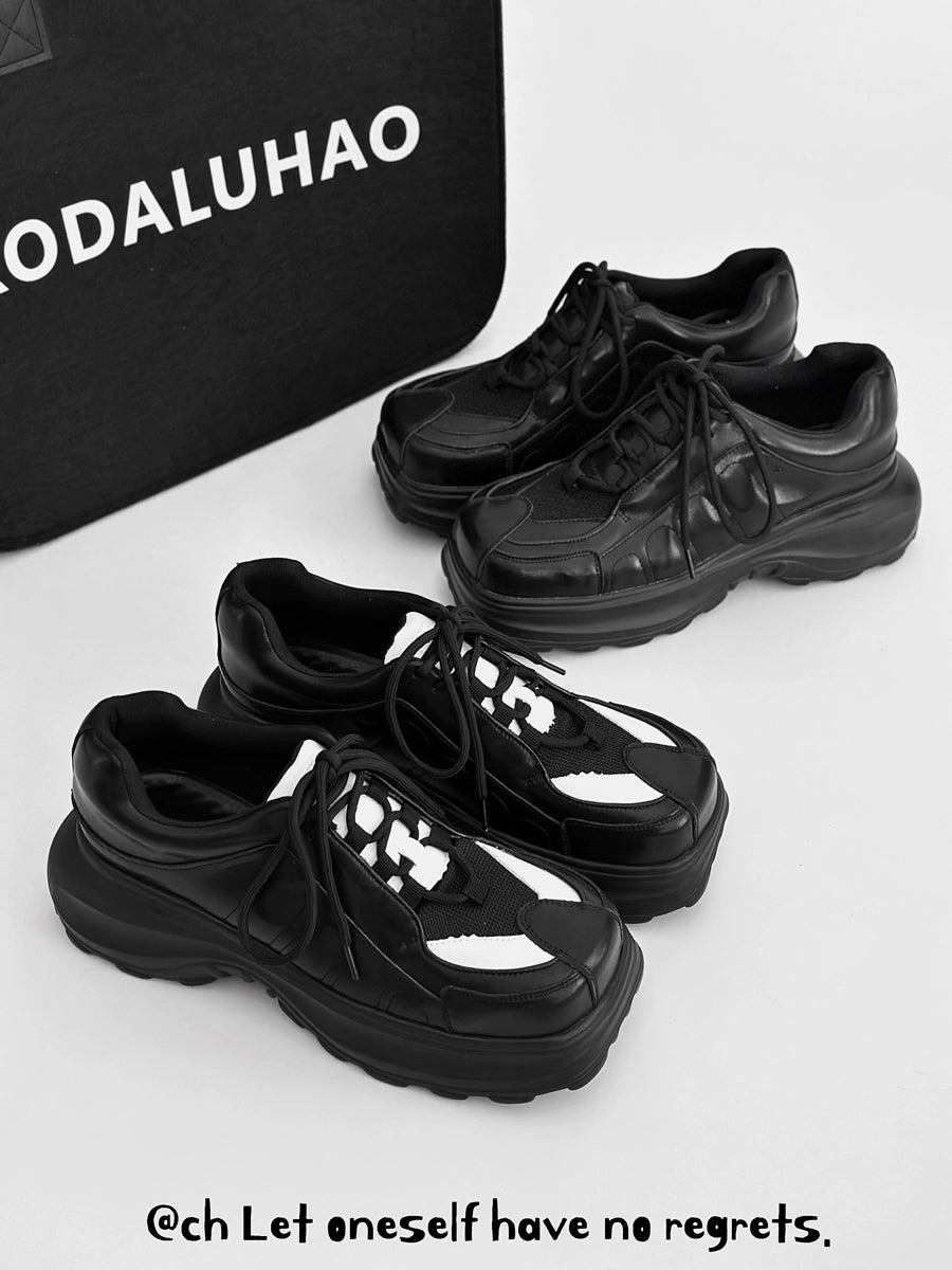 Thick Sole Summer Niche Style Square Head Casual 6cm Sneaker