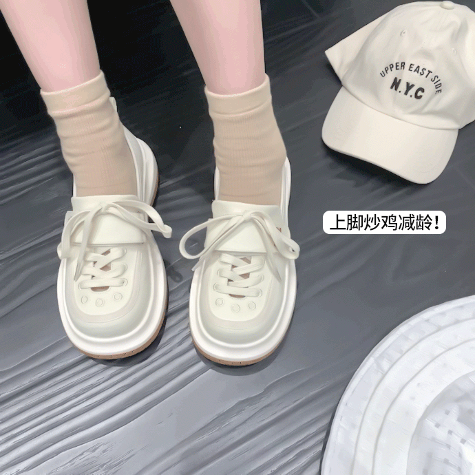 Mary Jane Canvas Shoes for Women 2022 Summer New Arrival Big Head Velcro Stylish Thick Sole Casual Elevator Shoes Women