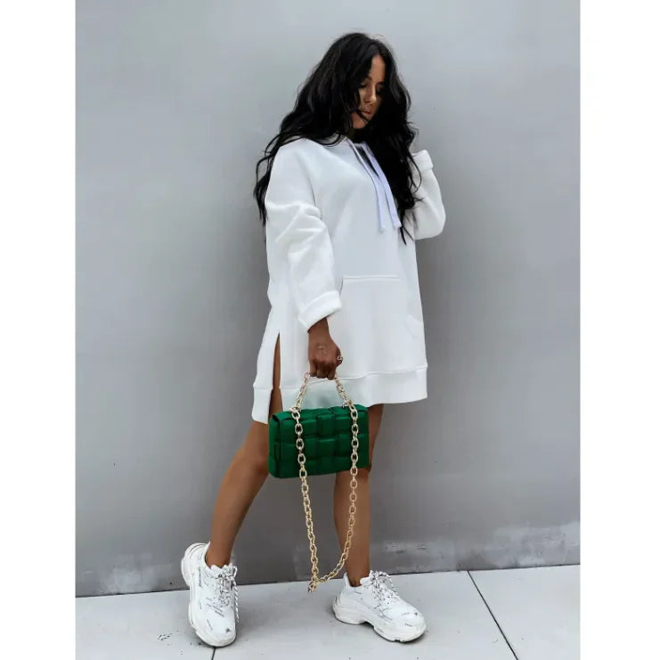 Fleece Hooded Long-sleeved Sweater