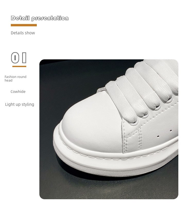 Kley McQueen Authentic Leather Clunky Sneakers Sports Leisure Shoes 2023 New Arrival Platform White Shoes Women's Elevator Shoes Sneakers
