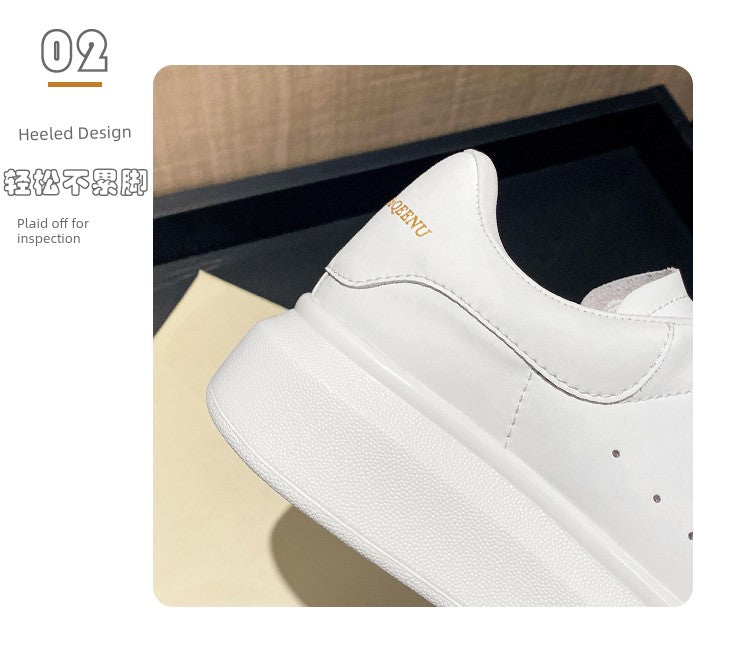 Kley McQueen Authentic Leather Clunky Sneakers Sports Leisure Shoes 2023 New Arrival Platform White Shoes Women's Elevator Shoes Sneakers