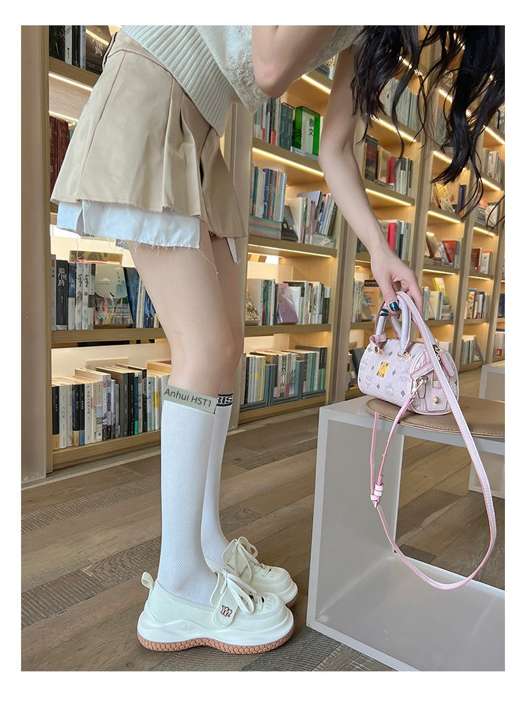Mary Jane Canvas Shoes for Women 2022 Summer New Arrival Big Head Velcro Stylish Thick Sole Casual Elevator Shoes Women