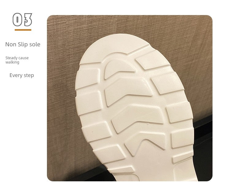 Genuine Leather Spring Platform Shoes Thick Sole Athleisure White Shoes
