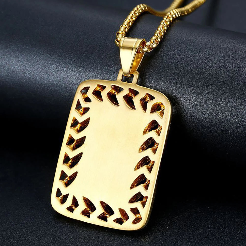 Religious Square Praying Hands Cross Pendant Necklace for Women/Men Gold Color Stainless Steel Christian Necklaces Male Jewelry