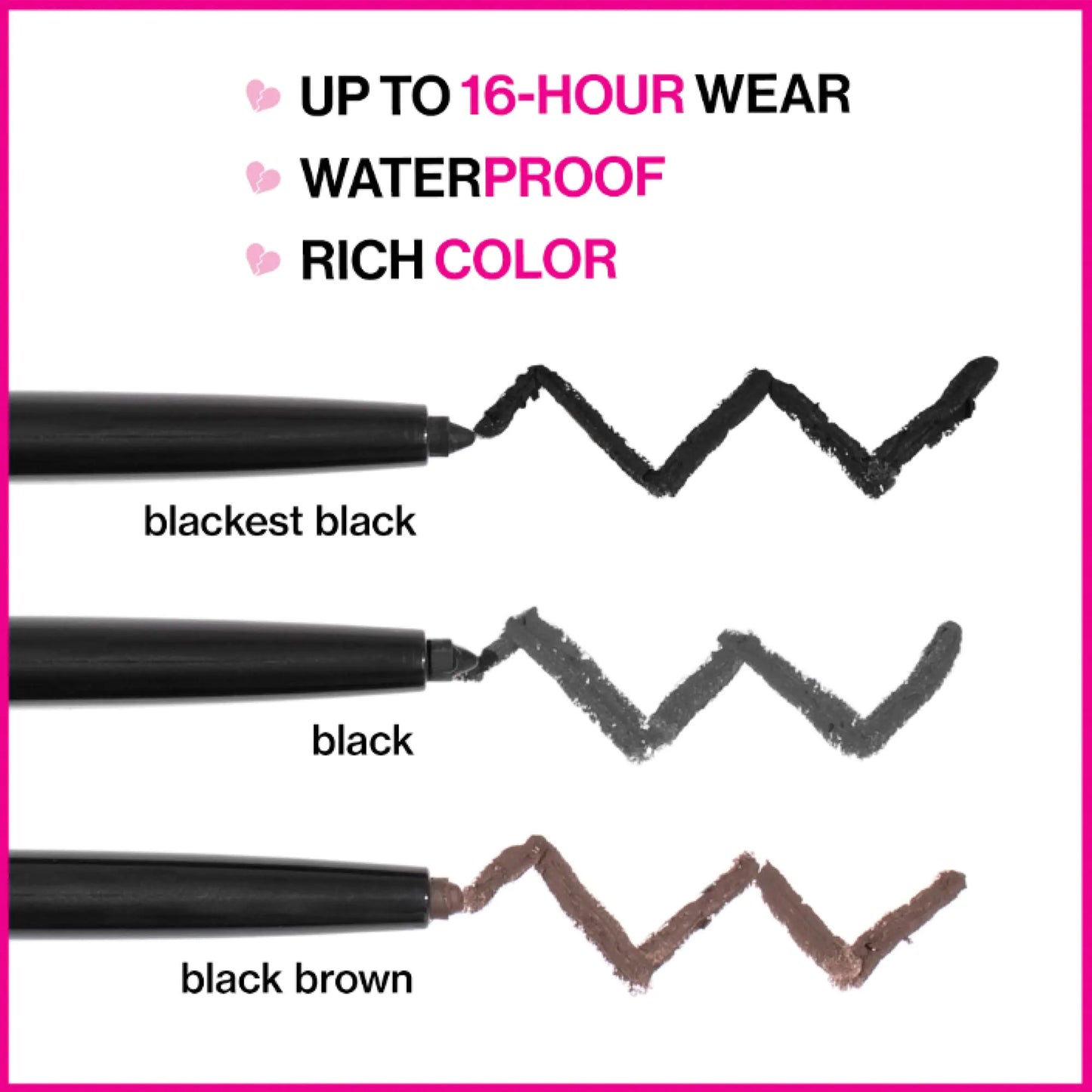 wet n wild Mega Last Breakup Proof Eyeliner, Quick Drying, Waterproof, 16-Hour Wear - Cruelty-Free & Vegan - Black