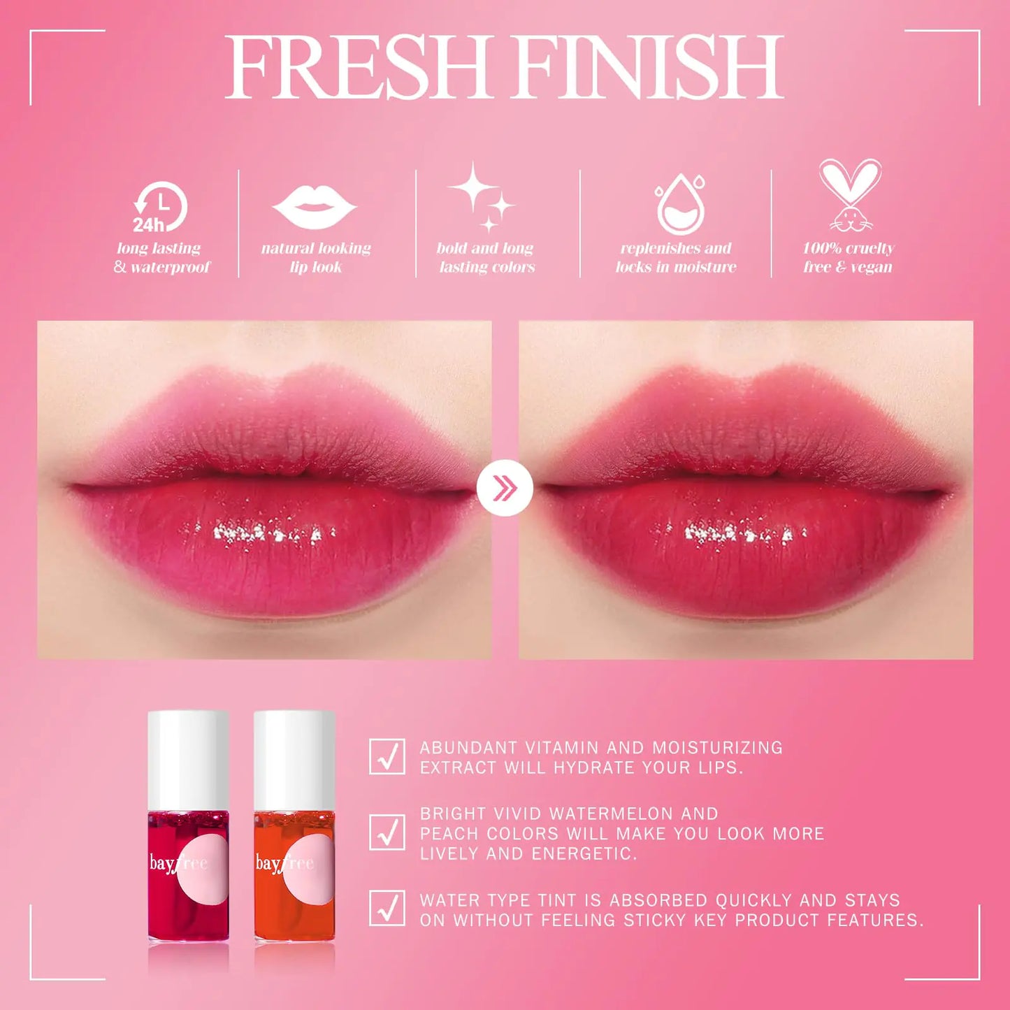 Lip Tint Stain Set, Lip Stain Long Lasting Waterproof, Lightweight, Non-sticky, Transfer-Proof, Matte Finish Lip Makeup (juicy) juicy