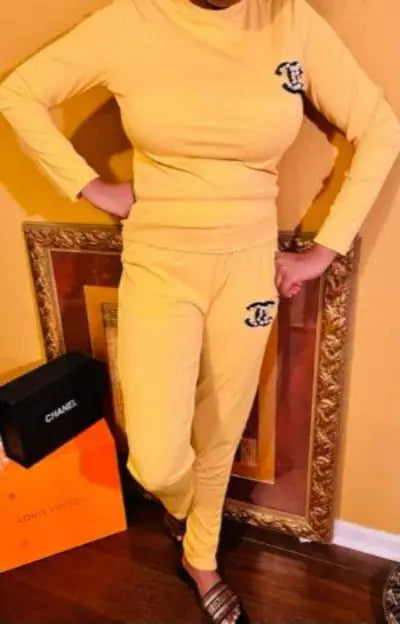 Set Sexy Outfits Long Sleeve & Long Pants Pullover Tracksuit With Pockets