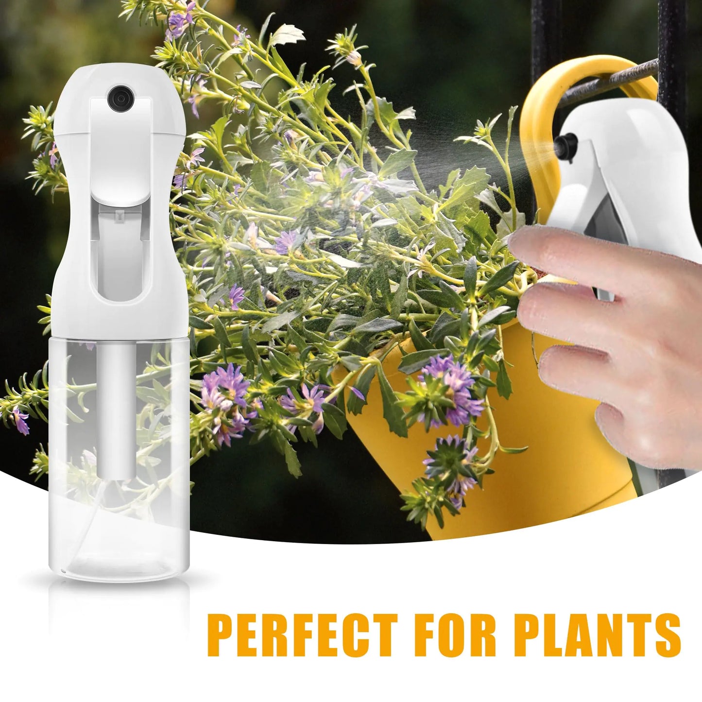 2Pcs Continuous Spray Bottle For Hair,Ultra Fine Refillable Water Mister for Hair Styling, Plants, Cleaning, Salon, Misting & Skin Care(200ml/6.8oz Clear)