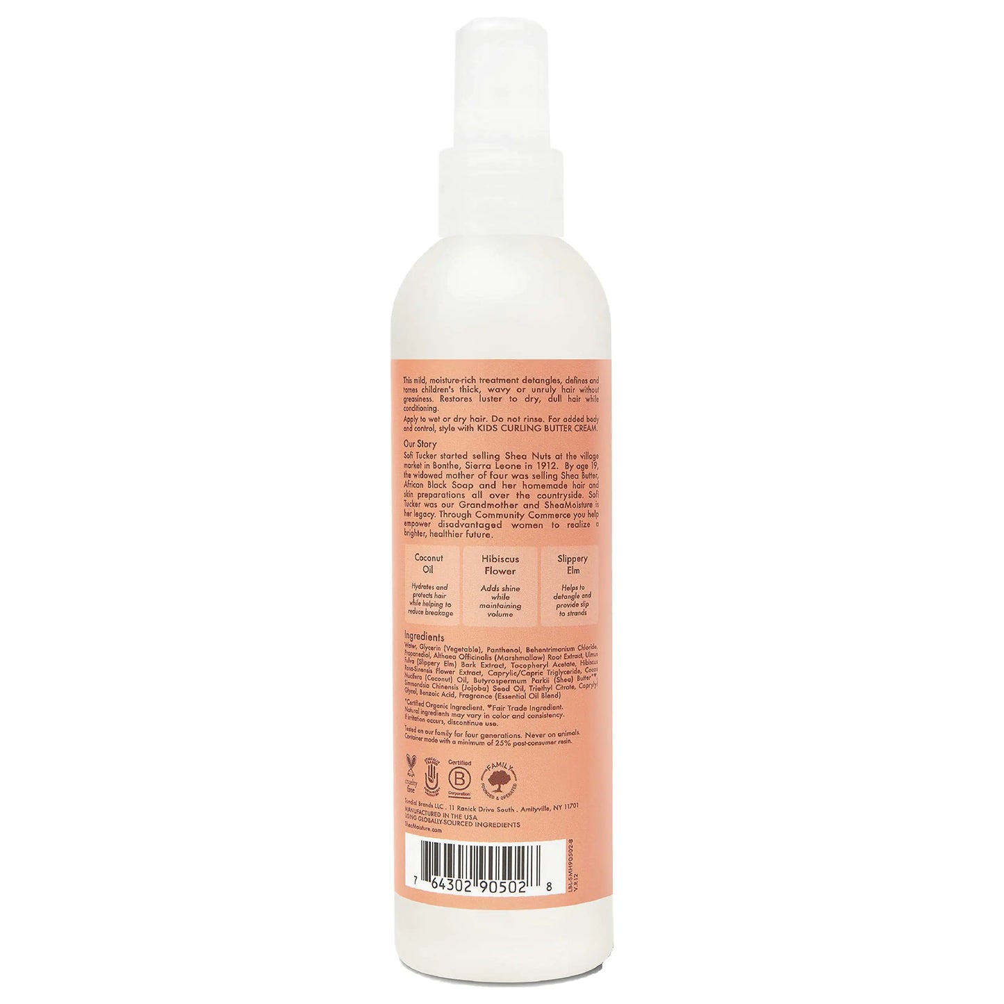Sheamoisture Kids Extra Moisturizing Detangler for Curly Hair Coconut and Hibiscus Kids Detangler with Shea Butter 8 oz 8 Fl Oz (Pack of 1)
