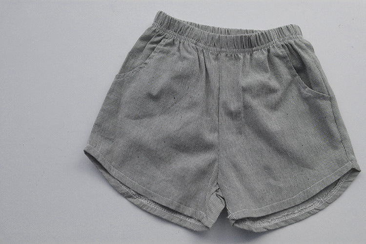 Baby Girl 1pc Contrast Tape Lapel Tops & Shorts Navy Style College