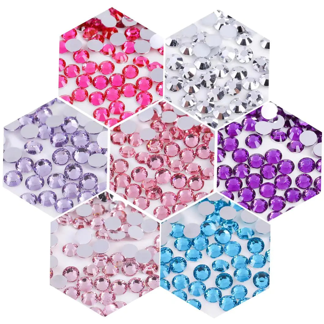 1500 Pieces SS16 4mm Flatback Rhinestones Clear Glass Round Gems Crystals for Nail Art DIY Crafts Clothes Shoes Bags (Crystal Blue) SS16/4mm Crystal Blue