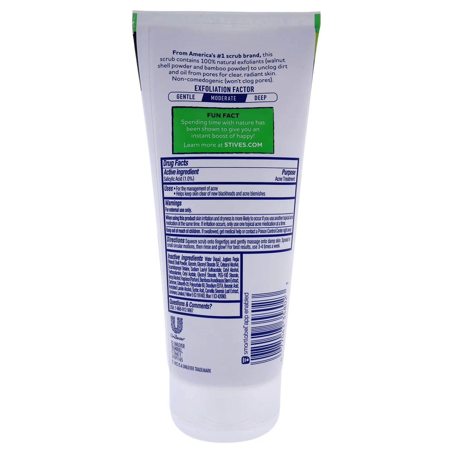 St. Ives Blackhead Clearing Face Scrub, Clears Blackheads & Unclogs Pores, Green Tea & Bamboo, Salicylic Acid Acne Treatment Facial Scrub, Moderate Exfoliator Skin Care with Natural Exfoliants 6 oz 6 Ounce (Pack of 1)