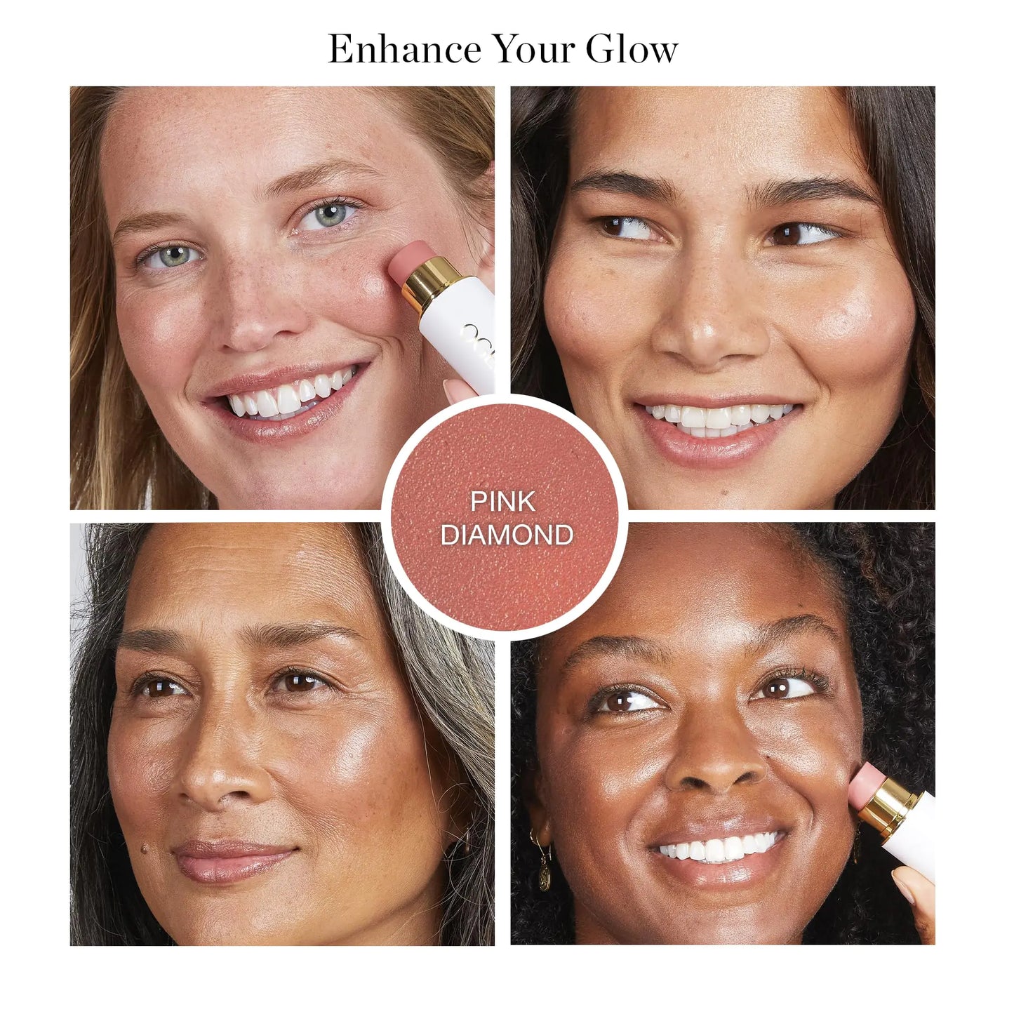 Ogee Sculpted Face Stick (PINK DIAMOND - MATTE NEUTRAL PINK) Certified Organic Blush Stick - Multi-Use Cream Blush & Highlighter Stick PINK DIAMOND - MATTE NEUTRAL PINK