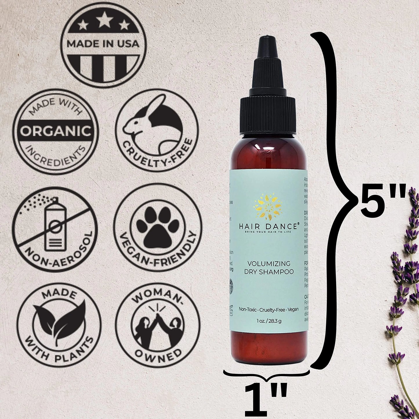 Dry Shampoo Volume Powder | Natural & Organic Ingredients | Non-Aerosol | Made in USA | Talc & Corn Free | For Blonde and Dark Hair | Lavender Oil Scented | 1 Ounce 1 Ounce (Pack of 1)