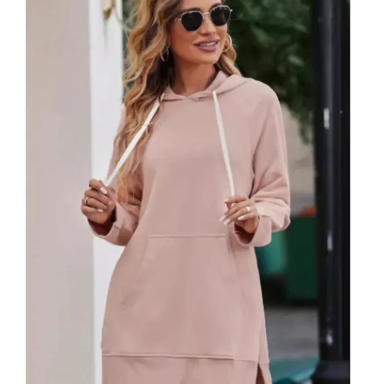 Fleece Hooded Long-sleeved Sweater