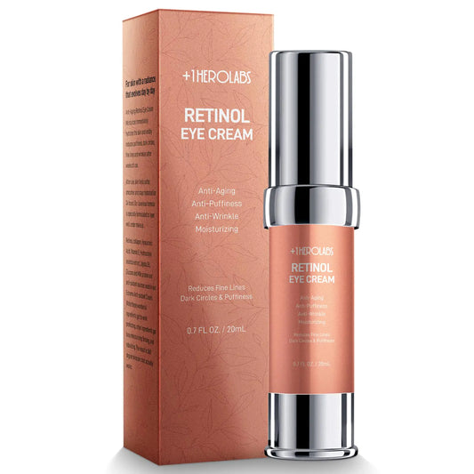 Retinol Eye Cream for Dark Circles and Puffiness, Anti Aging Under Eye Cream with Hyaluronic Acid, Retinol & Collagen to Fight Fine Lines, Wrinkles & Dark Spots Retinol Eye Cream(0.7oz)