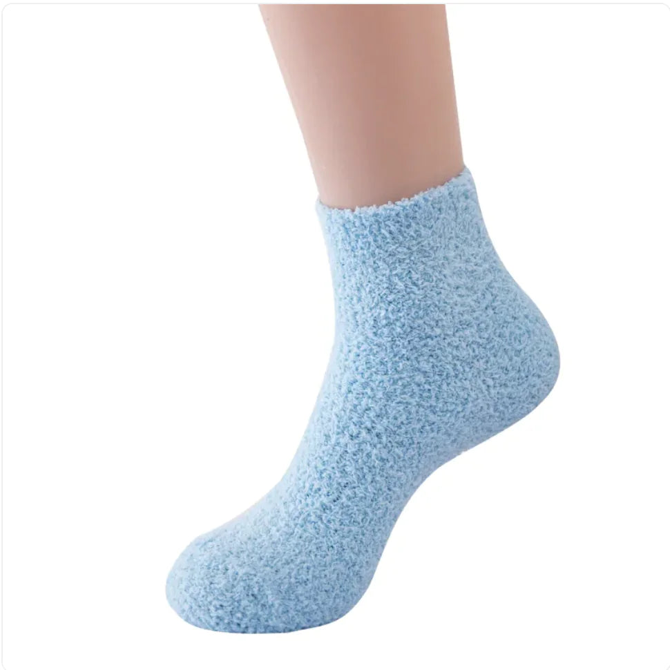 Soft Cozy Coral Velvet Tube Socks - Solid Colors