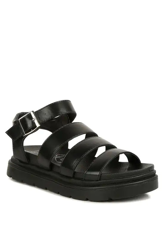 Faux Leather Gladiator Sandals