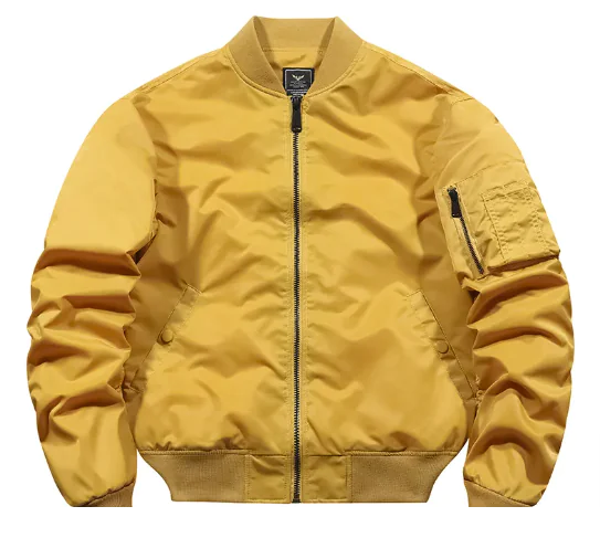 Solid Men's Autumn and Winter Bomber Jacket