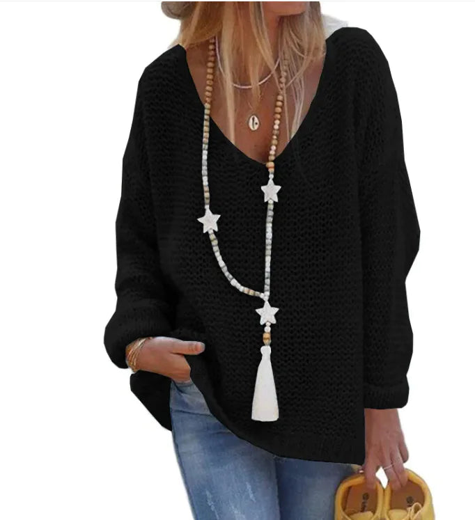 Cozy V-Neck Knit Sweater