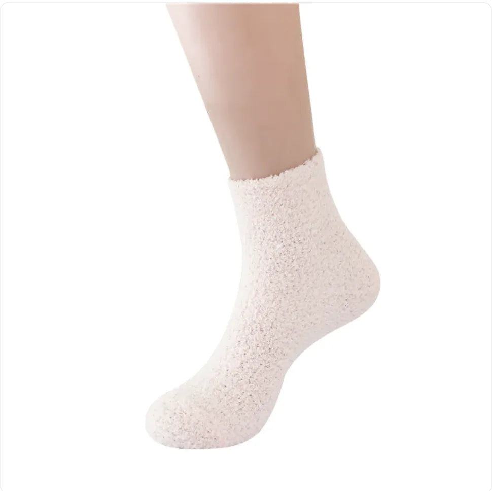 Soft Cozy Coral Velvet Tube Socks - Solid Colors