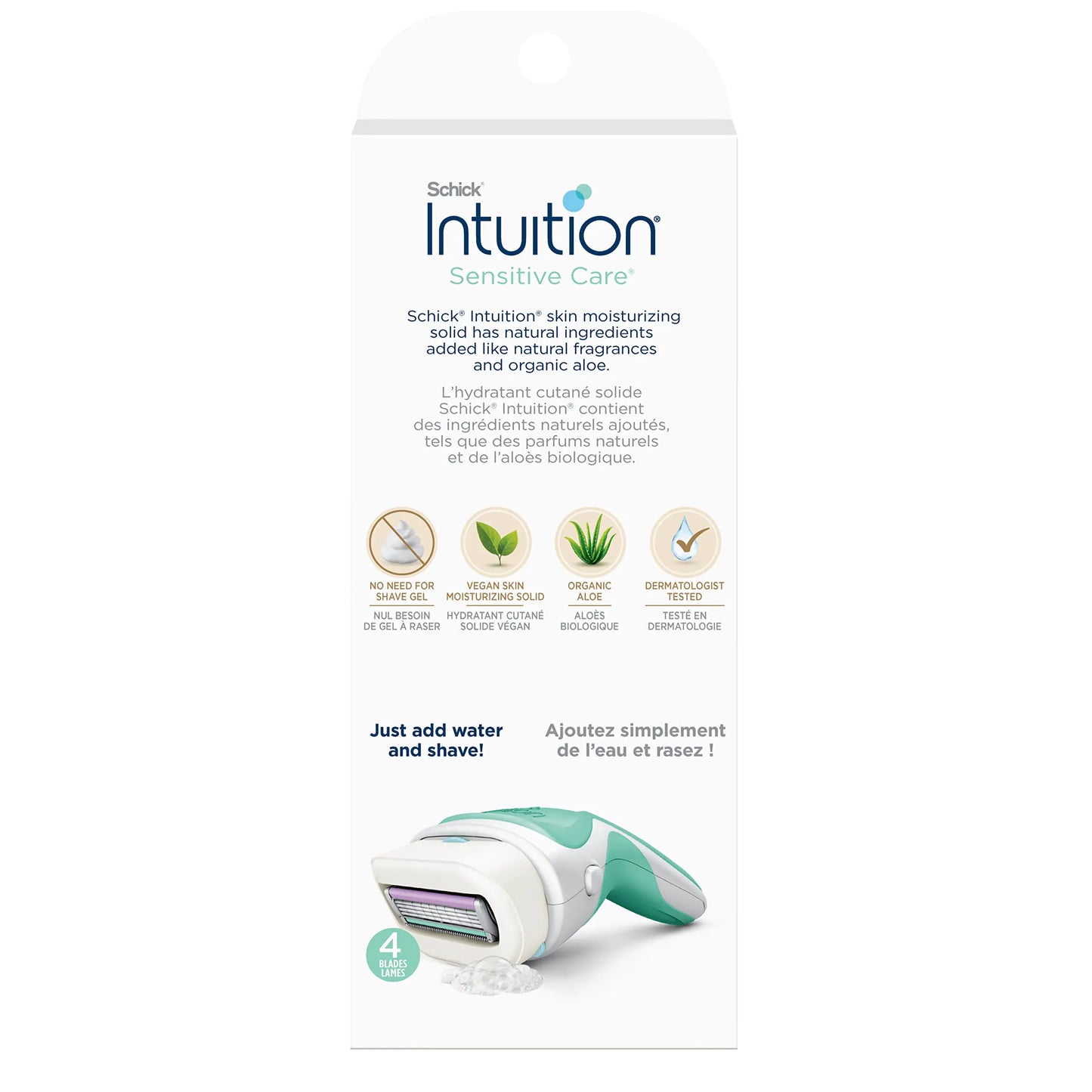 Schick Intuition Razors for Women with Sensitive Skin | 1 Razor & 2 Intuition Razor Blades Refill with Organic Aloe (Pack of 2) 3 Piece Set (Pack of 2)
