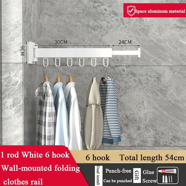 Retractable Folding Clothes Drying Rack