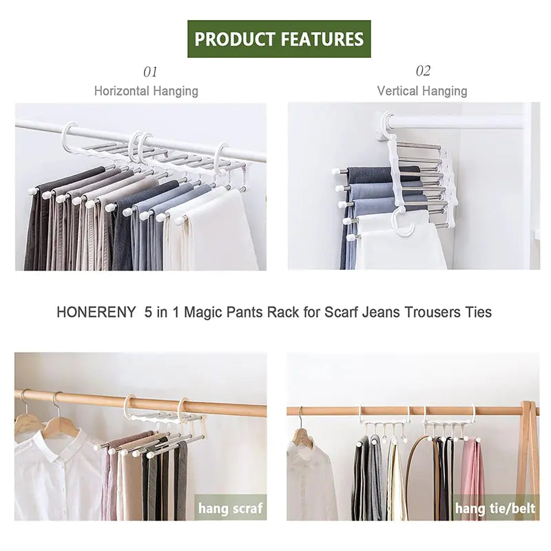 Folding Pants Storage Multifunctional Hanger for Pant Rack Hanger Clothes