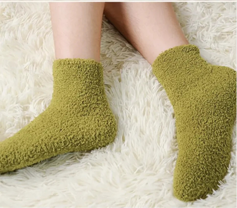 Soft Cozy Coral Velvet Tube Socks - Solid Colors