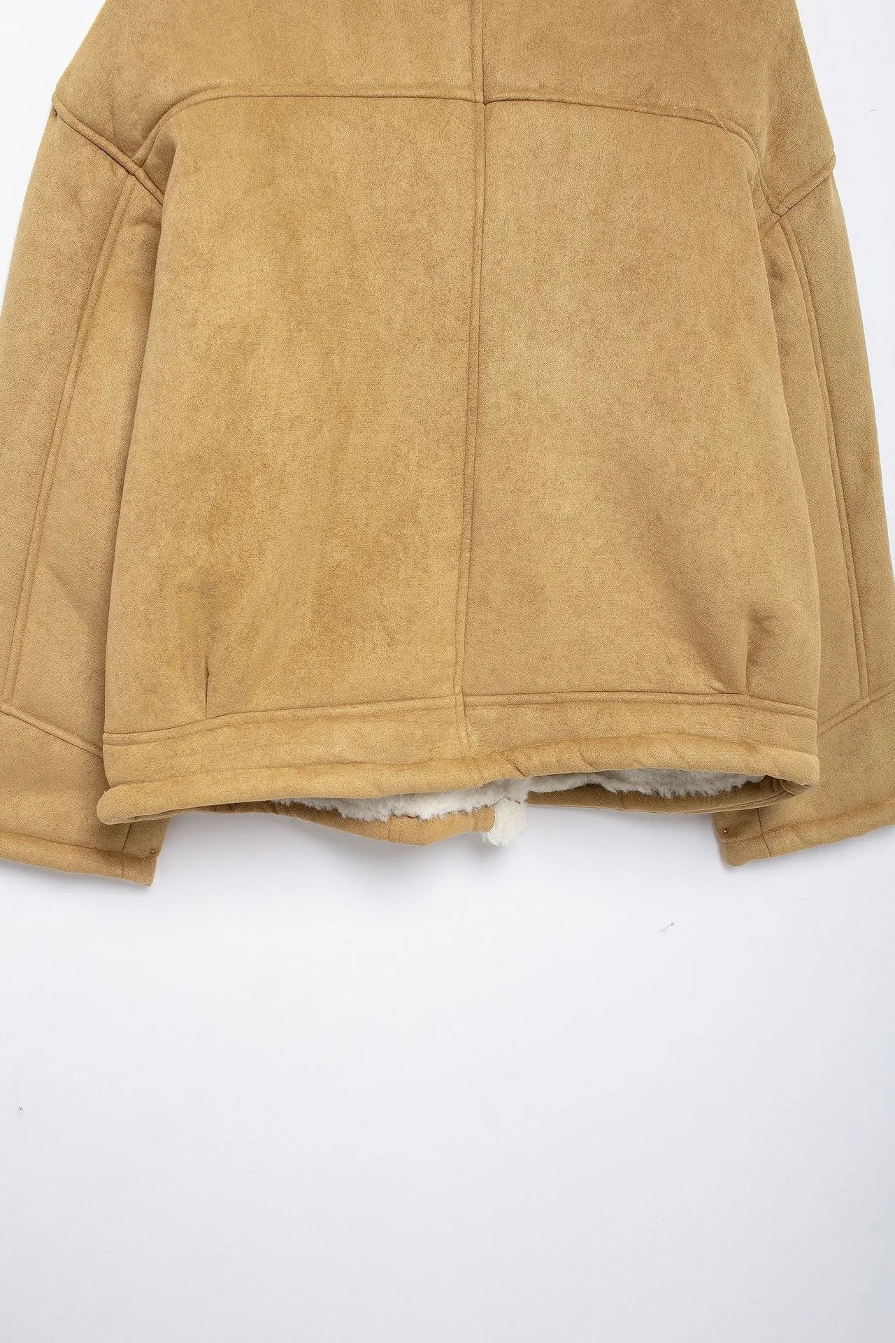 Fashion Loose And Warm Vintage Lamb Wool Khaki Coat