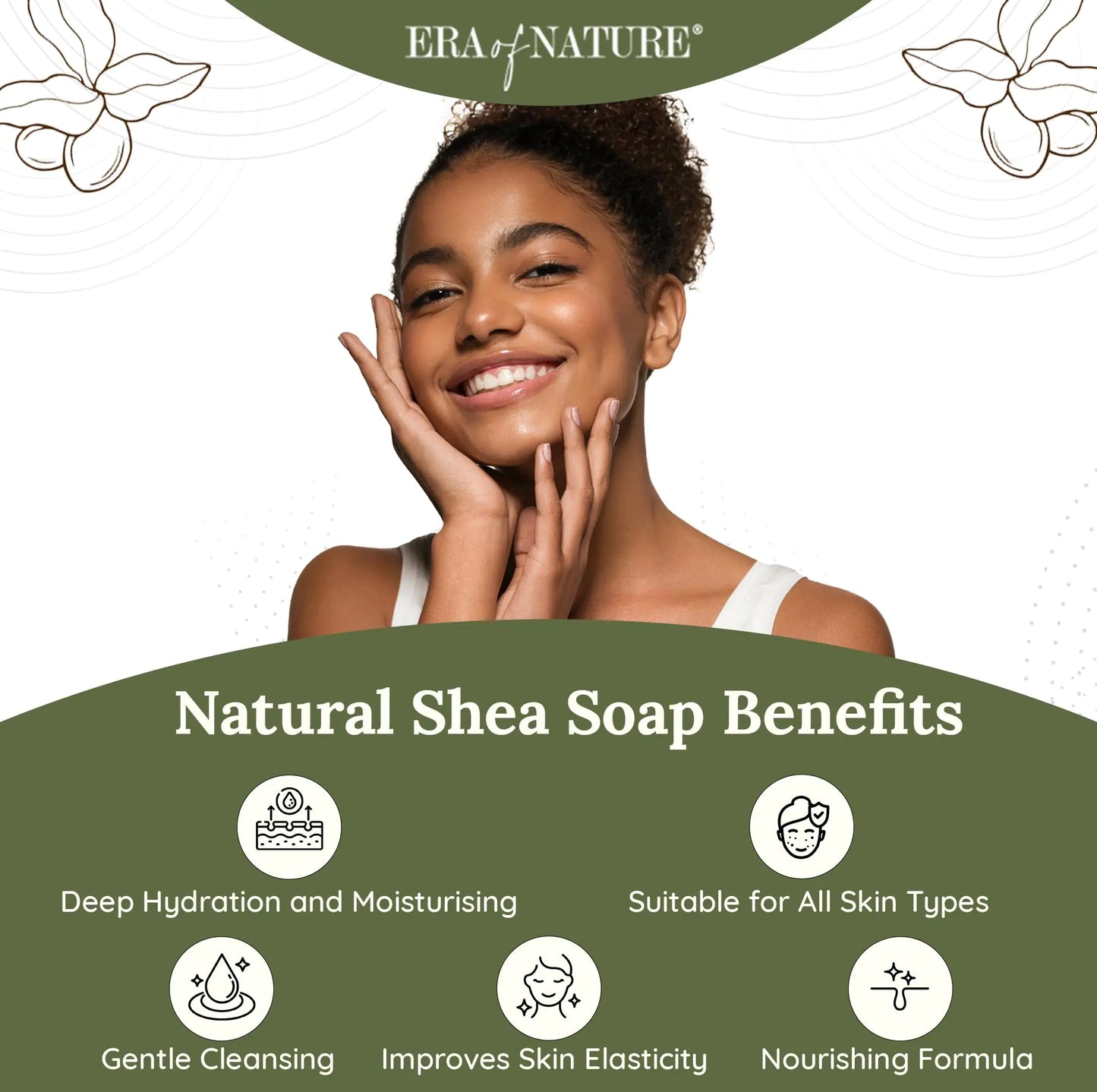 Organic Shea Butter Cold Process Natural Soap Bar - Hydrating and Soothing with Essential Oils and Lavender, Suitable for All Skin Types, Face & Body Soap - 2 Body Soap Bars, 200g Shea Soap