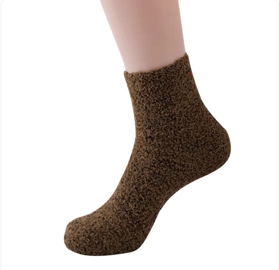 Soft Cozy Coral Velvet Tube Socks - Solid Colors