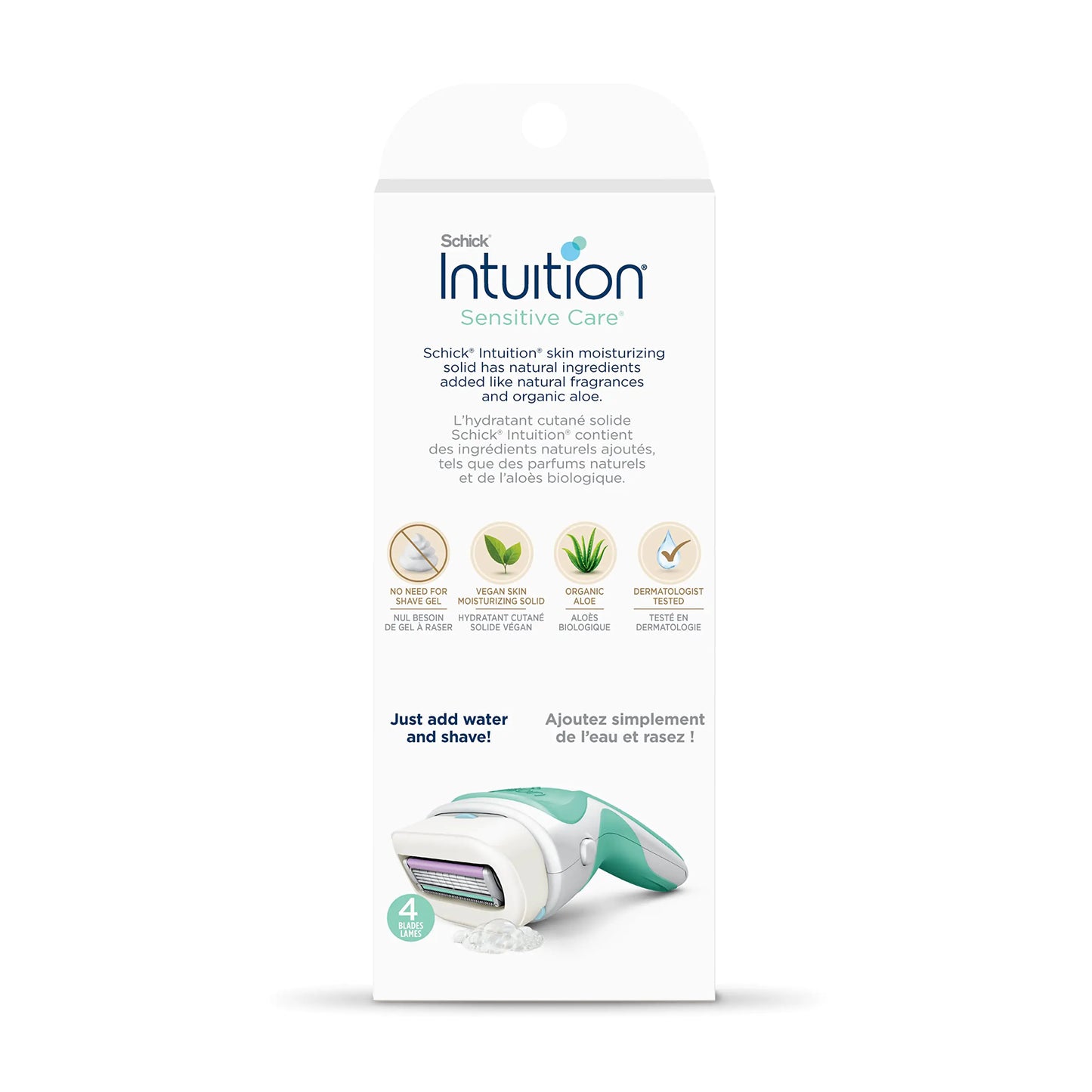 Schick Intuition Razors for Women with Sensitive Skin | 1 Razor & 2 Intuition Razor Blades Refill with Organic Aloe (Pack of 2) 3 Piece Set (Pack of 2)