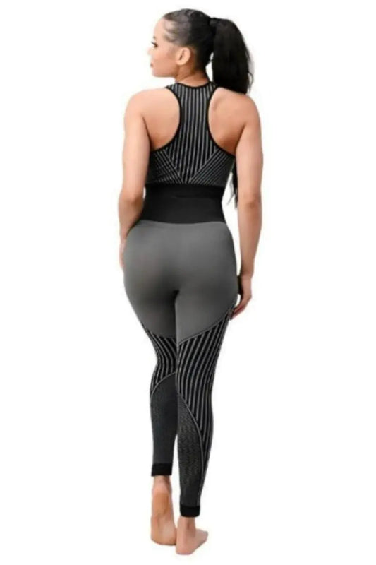 2 Piece Outfits for Women's - Seamless Ribbed Yoga Outfits Sports Bra and Leggings Set