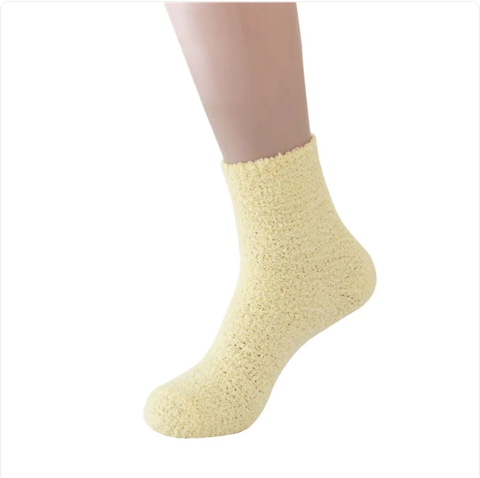 Soft Cozy Coral Velvet Tube Socks - Solid Colors