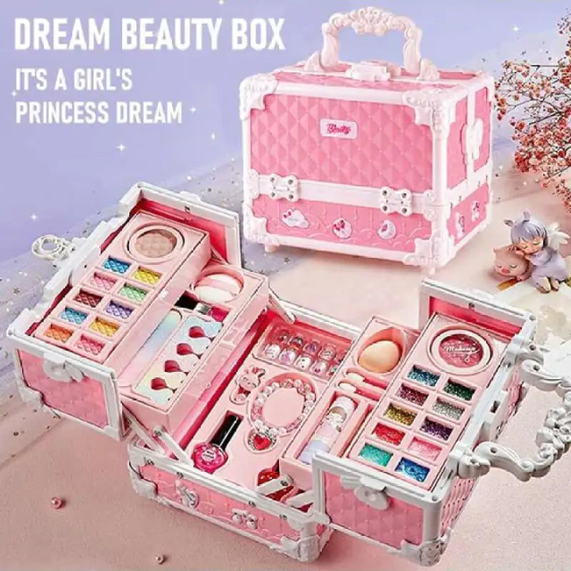 Children's Cosmetics Makeup Set Portable Box Simulation Nail Polish Play House Girl's Birthday Gift