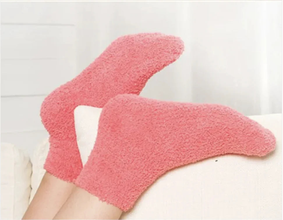 Soft Cozy Coral Velvet Tube Socks - Solid Colors