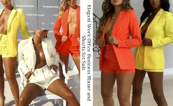 Women's Two Pieces Sets Linen Suit & Short Pants with Belts