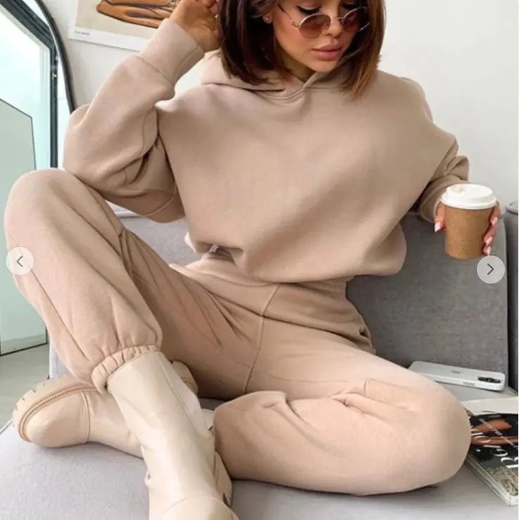 Women's Knitted Fleece Casual Two-Piece Set